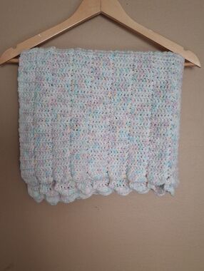Handmade Pastel Crochet Blanket - Soft Multicolor 29×42